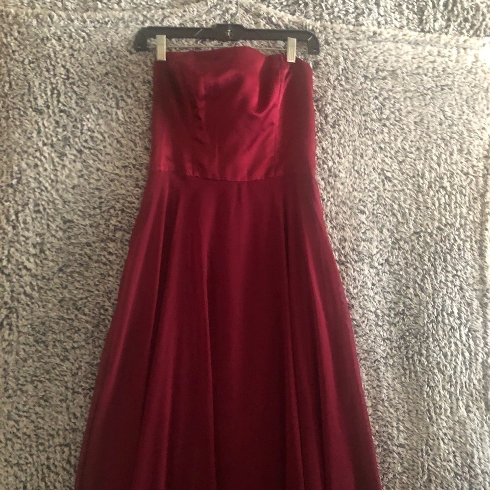 Jim Hjelm Occasions Strapless women’s Size 12 burgundy Rose Chiffon Full Length - Picture 12 of 12